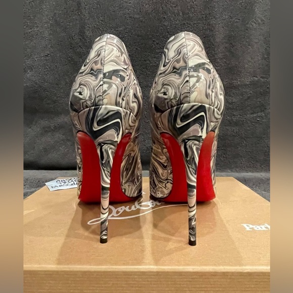 Christian Louboutin Worn Twice Patent Marble Swirl Pigalle Follies 100 Size 39 - Picture 7 of 14
